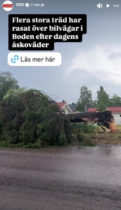 Efter värmen drog oväder in